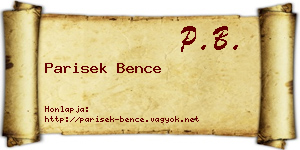 Parisek Bence névjegykártya